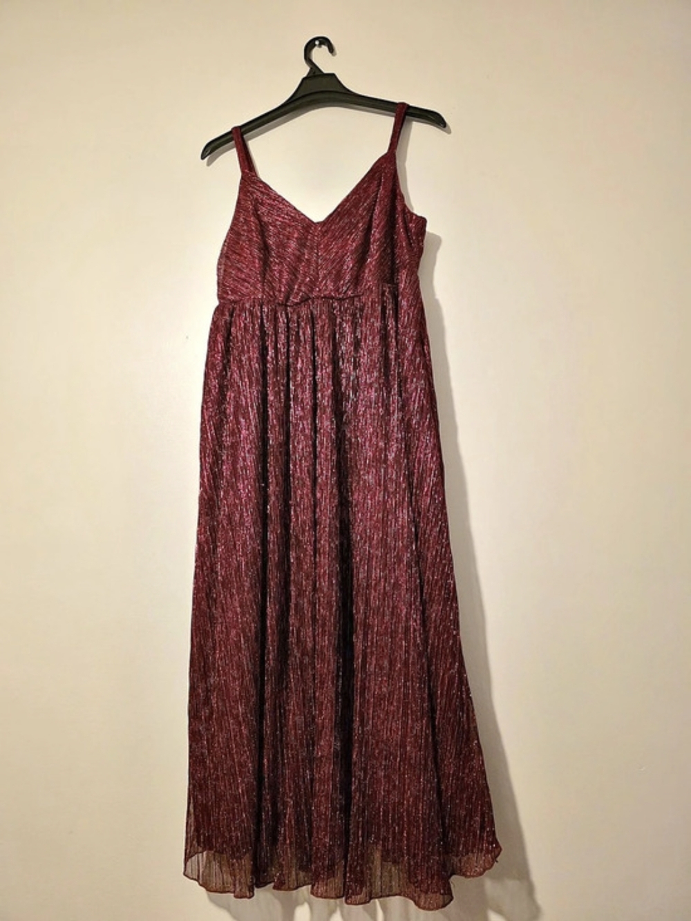 Torrid Tea Length Pleated Bodice Sleeveless Dress Red Burgundy 1X Size 14-16